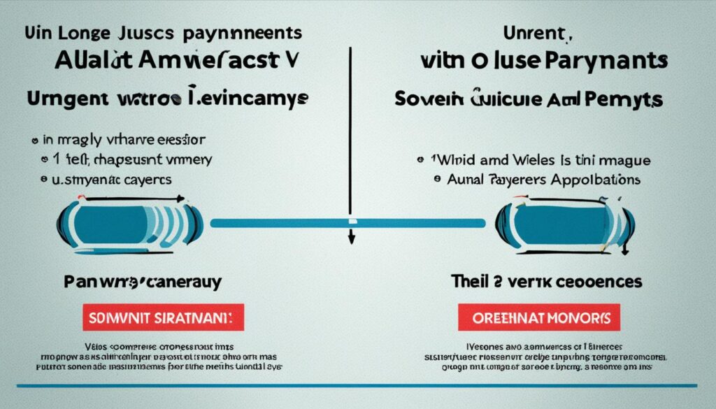 Comparison of Urgent Payments vs. Advance Payments